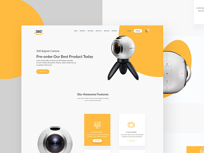 360 degree camera clean design landing page ui uiux ux web