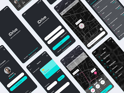 iDrive App concept app app design clean design idrive ride ui uiux ux