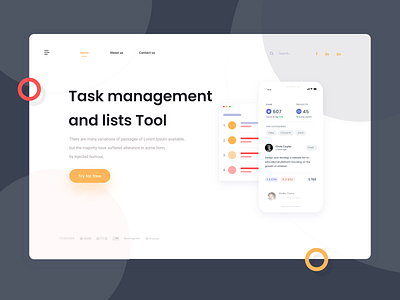 Task Management. clean design landing task management. ui uiux ux web web design