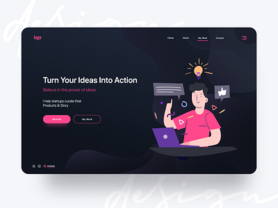 Turn your ideas into action design header ideas trand tranding trendy ui uiux ux web web design website