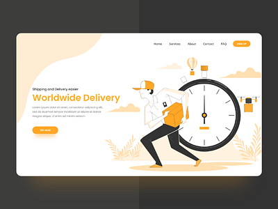 Worldwide Delivery design header ideas trend trending trendy ui uiux ux web web design website