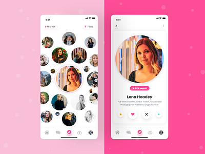 Dating App app app design clean date dating dating app datingapp design match finder tranding ui uiux ux