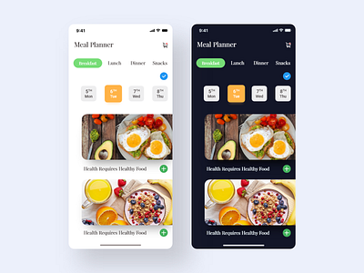 Meal Planner. app app design clean design food app planner trending design trending ui ui uiux ux