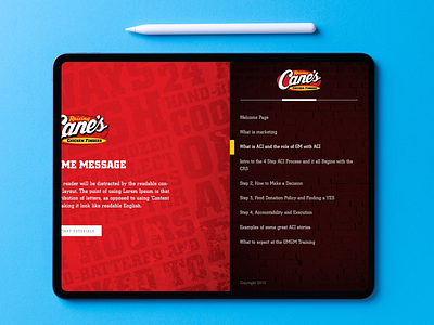 Raising Cane's iPad Training Platform