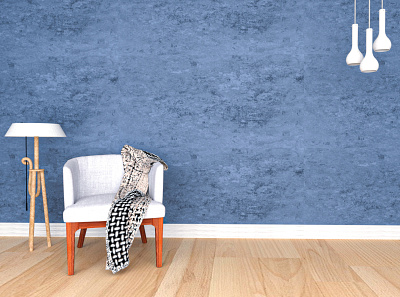 Elegant Blue Wall Texture with Single Chair Interior Design!!! 3dsmax architectural interior architecture interior design interior designer visualization
