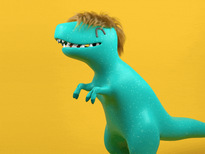 Groovin' T-Rex 3d 3d animation 3d art animation cgi character character animation cute design dinosaur portland simulation