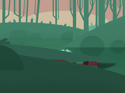 Beaver Fur Trade 2d animation beaver illustration landscape logs motion graphics
