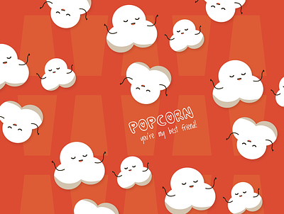 Popcorn Pattern branding design graphic illustration illustrator vector