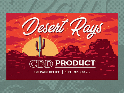 Desert CBD Label cbd desert illustration label labels packaging packaging design southwest vintage