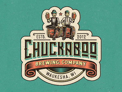Chuckaboo Brewing Co. antique beer brewery craftbeer illustration illustrator logo oldfashioned retro texture vintage
