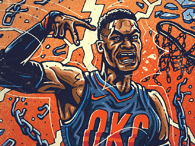 russell westbrook painting