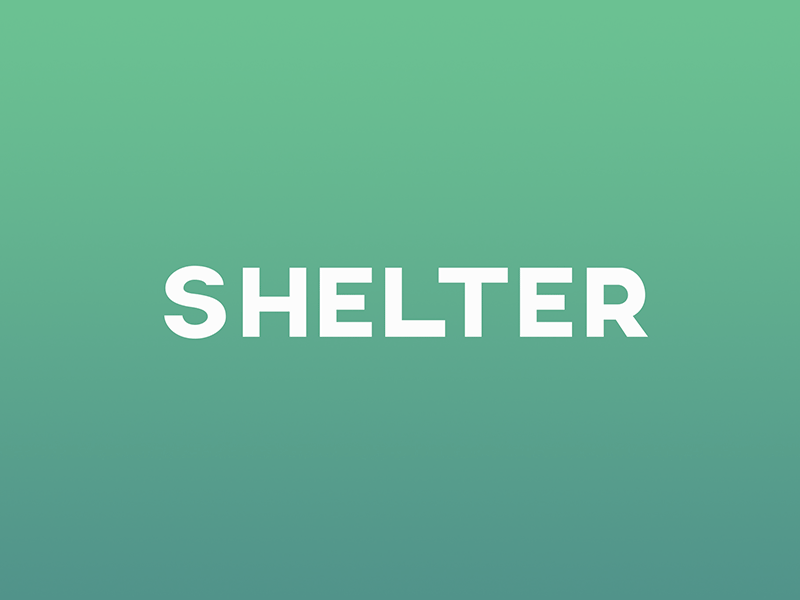 Shelter logo animated bed green shelter