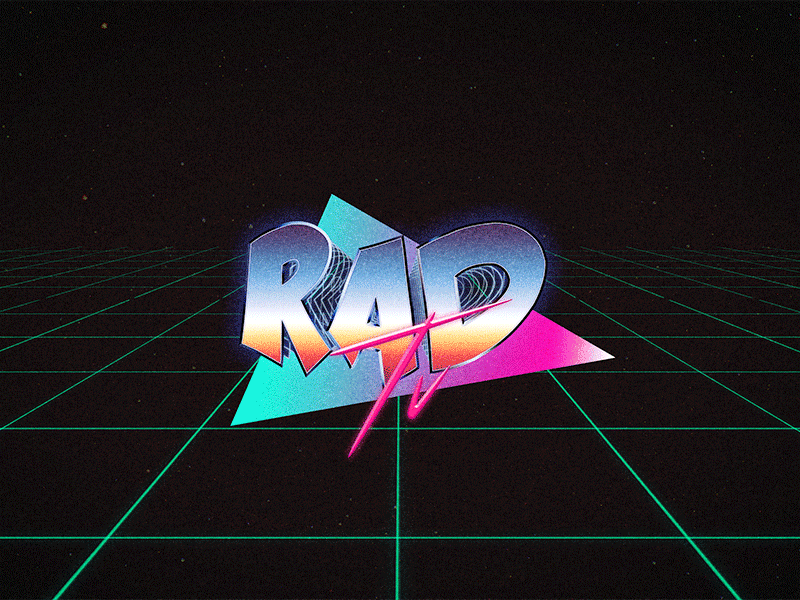 Rad tv identity 80s channel grid identity logo rad radical retro tv