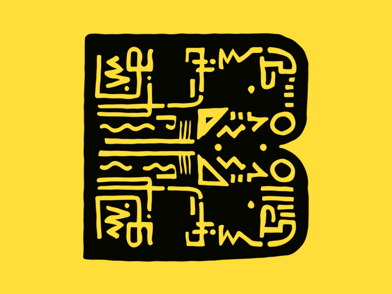 Animated B 36days after effects animated b bold doodle type typography yellow