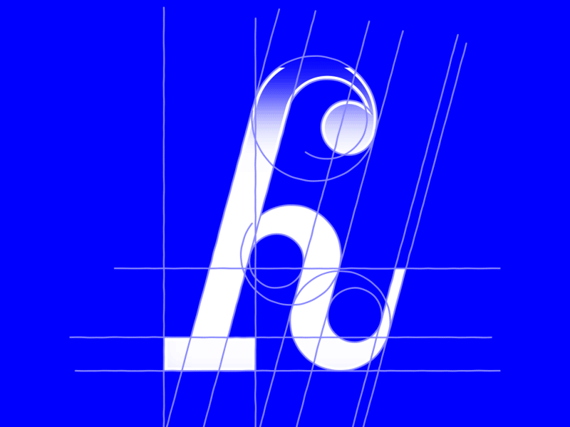 Animated H 36days after effects animated blue blueprint gides h lines type typography