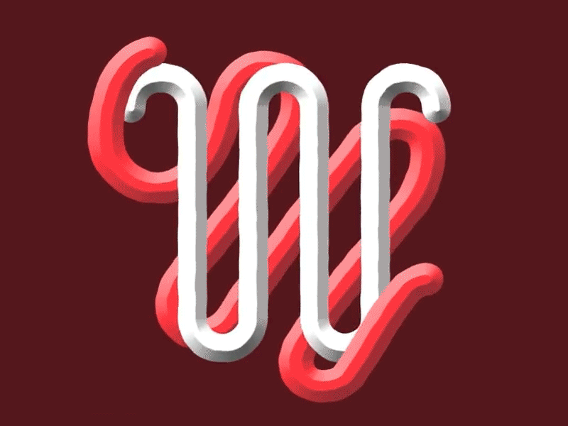 Animated W 36days after effects animated lines type typography w wavey wine