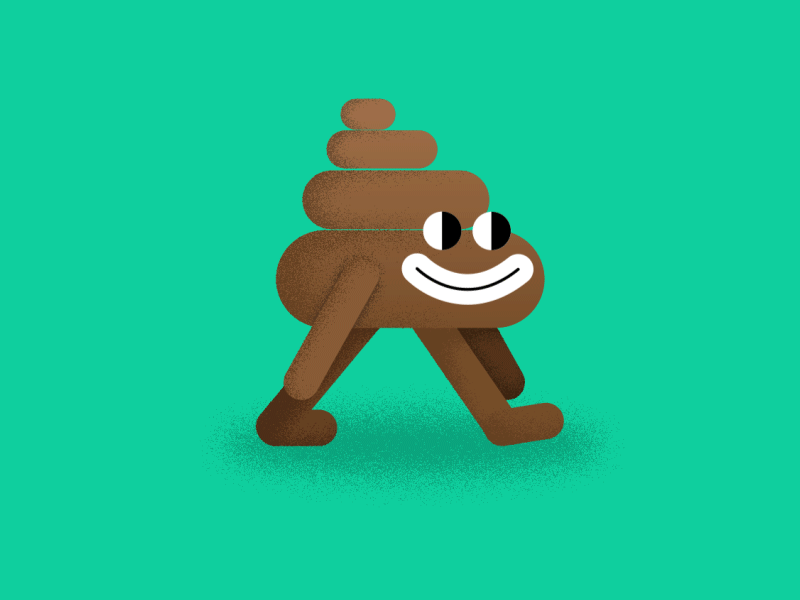 poop boy walkcycle animation character emoji poop rubberhose walk walkcycle