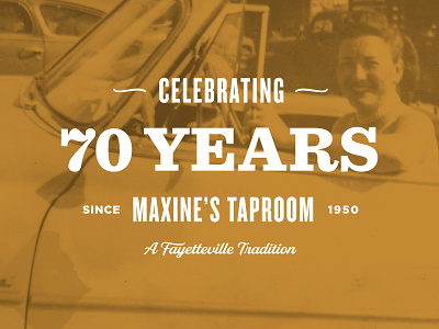 Maxine's 70th Anniversary arkansas brand fayetteville logo seal typography