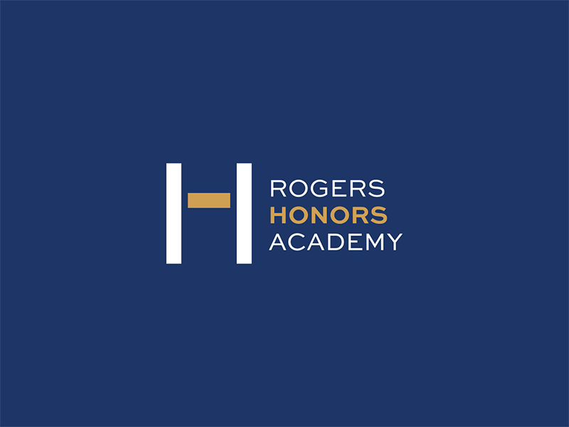 Rogers Honors Academy academic academy animation bar brand branding education gold honors letter logo program school student typography