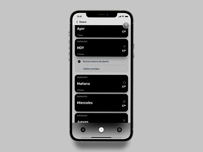 Concept Planner list screen UI app black design flat ios minimal minimalist mobile task list task manager ui