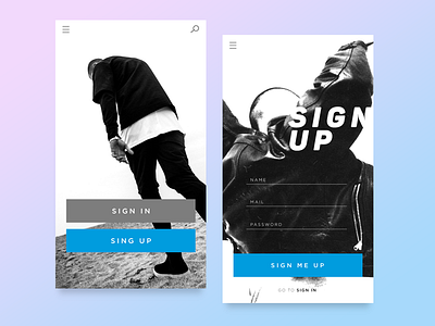 Signup - Daily UI app app design daily ui fashion sign up ui ux
