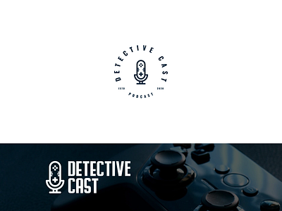 Detective Cast branding controller design gaming illustrator logo logo design microphone minimalist logo podcast
