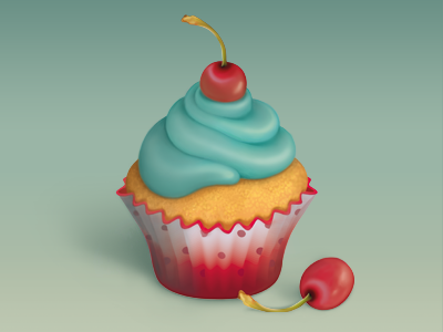 Muffin & Cherries cherry illustration muffin