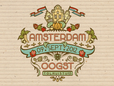 Amsterdam Harvest Event 2012 amsterdam badge food illustration logo retro
