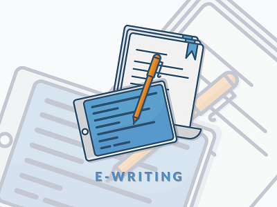 E-Writing Icon e writing i pad icon paper pen writing