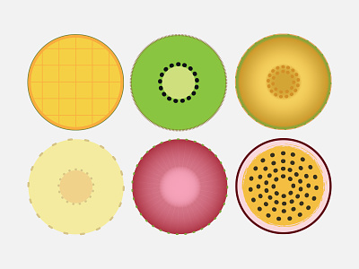 Flat Circle Fruit Icons