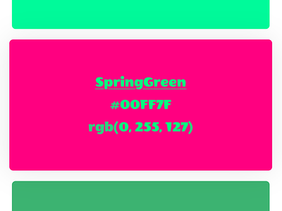 Spring Green color names colors css git github green html jekyll palette rainbow scss spring