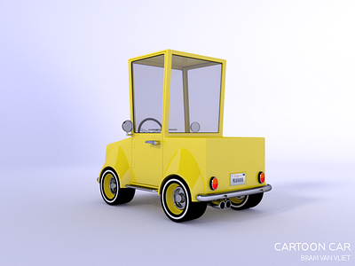 Cartoon car rear view 3dartist 3dcharacter 3dmodelling animation b3d blender3d cartoon characterdesign