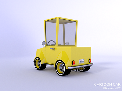 Cartoon car rear view