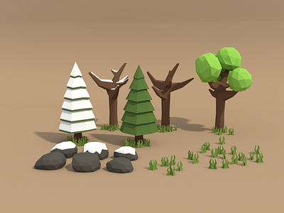 Low Poly Forest Assets 3d 3dart 3dcharacter 3dmodelling b3d blender3d blender3dart characterdesign conceptart digital 3d forest low poly