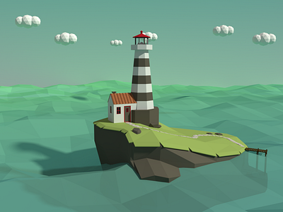 Low Poly Lighthouse 3d 3dcharacter 3dgraphics 3dmodelling 3dscene b3d blender3d blender3dart digital 3d lighthouse low poly