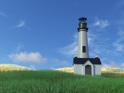 3D Lighthouse Scene 3d 3dcharacter 3dgraphics 3dmodelling 3dscene b3d blender3d blender3dart grass lighthouse scene sky