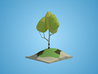 Low Poly Birch Tree