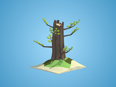 Low Poly Broken Tree 3d 3dgraphics 3dmodelling 3drender 3dscene b3d blender3d blender3dart broken tree low poly low poly tree tree