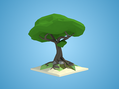 Low Poly Oak Tree