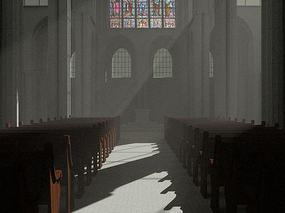 Gothic Cathedral Interior View 3d 3dgraphics 3dmodelling 3dscene architecture b3d blender3d blender3dart cathedral church gothic interior