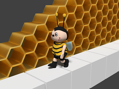 Another Bee walk cycle 3d 3dcharacter 3dgraphics 3dmodelling 3dscene b3d bee beehive blender3d blender3dart honey walking