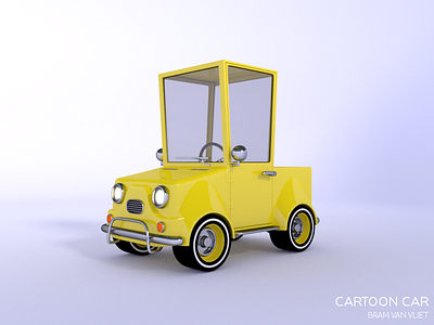 Cartoon Car made in Blender 3D