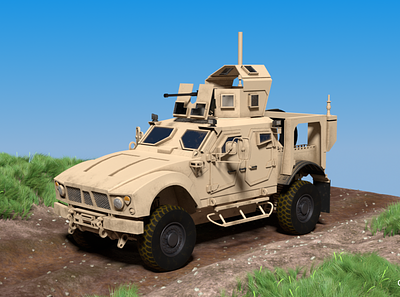 Oshkosh M-ATV Game Vehicle 3d 3dart 3dgraphics 3dmodelling 3dscene b3d blender3d blender3dart digital 3d oshkosh m atv vehicle