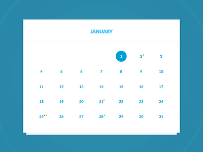 Daily UI :: 34 - Calendar calendar daily ui dailyui flat