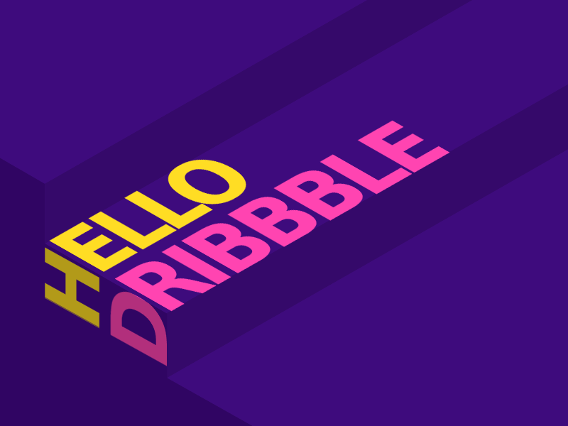 Hello Dribbble animation bread byte design debut first shot hello dribbble isometric pink purple steps yellow