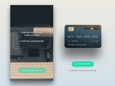 Daily UI 002 Checkout checkout credit card scanning