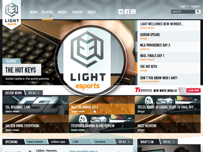Light eSports computers gaming identity mascot sports starcraft website