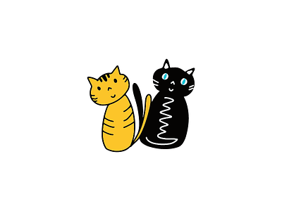 Pairing animals cats cute animals illustration illustrator kittens pair of cats pairing pairs