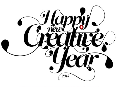 Happy New Creative Year illustrator typo typography