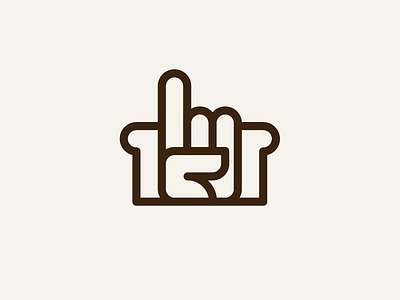 Geo Version bakery bread finger geometric hand line logo toast